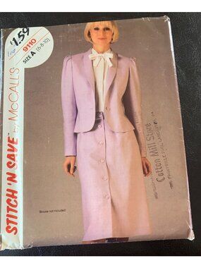 McCall's Misses Jacket Skirt Sewing Pattern Size 6 8 10 9110 - Uncut